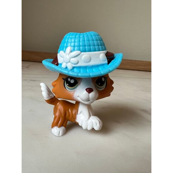 Littlest Pet Shop Collie Dog  #151 G7 Hat Paw Cup Drink Accessory Hasbro LPS - Picture 7 of 8